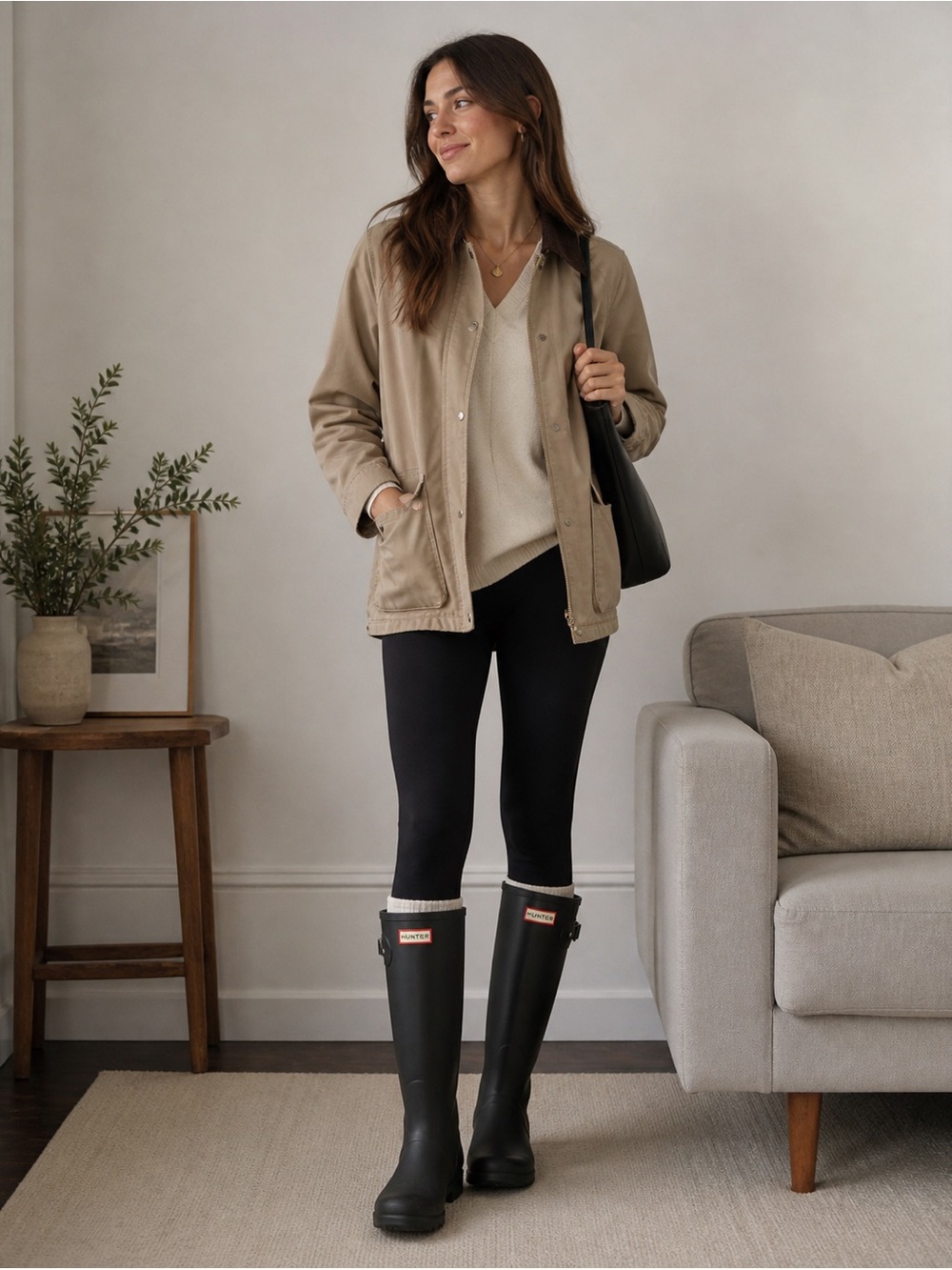 Hunter Black Tall Rain Boots